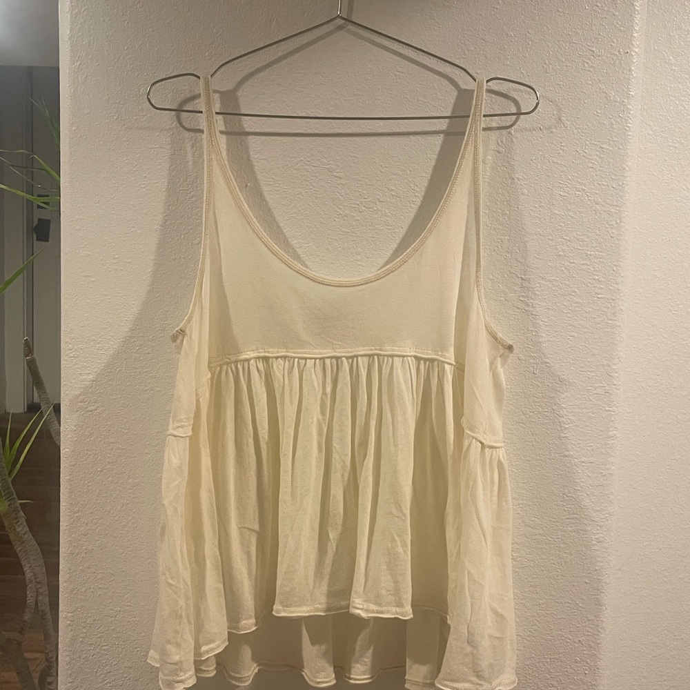Urban Outfitters Cream Flowy Blouse never worn without tags